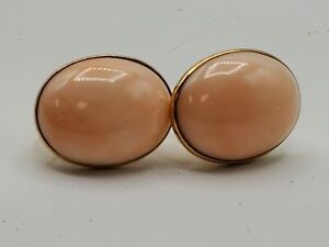 12g 18k Gold Coral Clip On Earrings