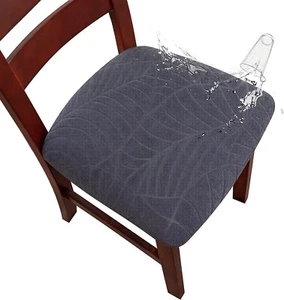 4pcs Waterproof Seat Covers for Dining Room Chairs, Stretch Chair Seat Covers - Picture 1 of 43