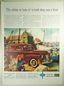 Ford 1941 de colección - anuncio impreso grande de página completa: el artista pinta el puerto - Imagen 1 de 1