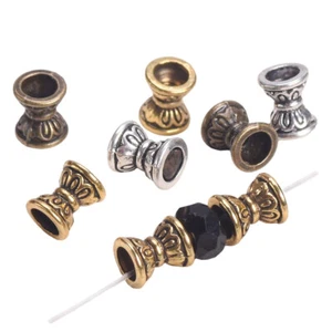 30pcs Hollow Hourglass Shape Color 6.5x5.5mm Loose Metal Spacer Beads Lot DIY - Picture 1 of 8