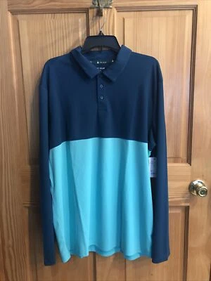 Tek Gear Mens DryTek Multicolor Long Sleeve Golf Polo Shirt XL NWT Ret$35(APO-7) - Image 1 of 4