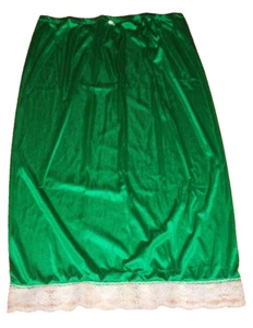 KELLY GREEN Nylon Tricot LONGER SLIP   Men Women  Waist 44-54" * Length 40" ** - Picture 1 of 4