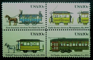 2059 - 2062 MNH 1983 20c Streetcars B4 New Orleans St. Charles San Francisco  - Picture 1 of 1