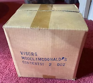 Vintage 80's McDonald's Employee Visors Sealed Box of 24 Unused Warehouse Stock - Picture 1 of 2