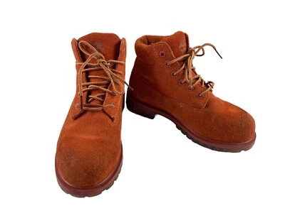 Timberland Combat Boot Youth Girls 1M Shoes Orange Suede Lace Up Ankle Bootie - Image 1 of 4