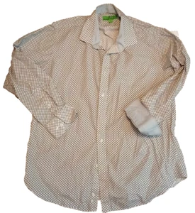 Bristol & Bull Shirt Mens XL White Geometric Long Sleeve Button Up Flip Cuff - Picture 1 of 5