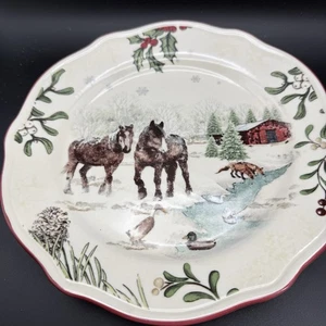 Better Homes & Garden Winter Forest Horses Salad Plate 8.75" Heritage Collection - Picture 1 of 3