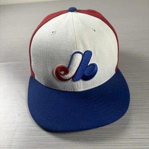 Montreal Expos Hat Cap Fitted Mens 7 Blue Red MLB Baseball 59FIFTY New Era - Picture 1 of 6