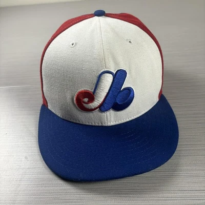 Montreal Expos Hat Cap Fitted Mens 7 Blue Red MLB Baseball 59FIFTY New Era - Image 1 of 4