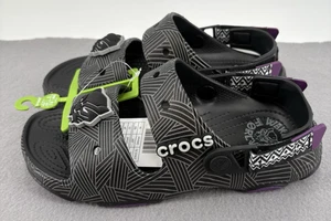 Sandalia Crocs Clásica Unisex Negra Pantera Wakanda Forever Nueva con Etiquetas Jibbitz M5 WO7 - Imagen 1 de 6