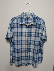 Eddie Bauer Outdoor Button Down Hemd Herren XL blau kariert kurzarm Camp kariert - Bild 1 von 4