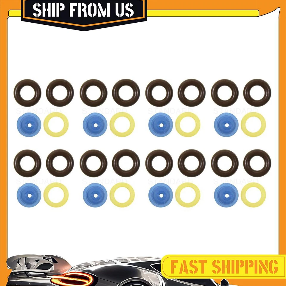 Kit de sello de inyector de combustible 8x para Lincoln Town Car 1986-2004 Ford Mustang 1986-2004 Foto 1 de 4