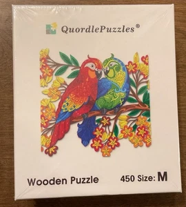 Quordle Wooden Parrot Jigsaw Puzzle 450 Size Medium New Sealed - Picture 1 of 4