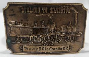 BELT BUCKLE DURANGO to SILVERTON RAIL ROAD Train Vintage Rio Grande Railroad - Picture 1 of 5