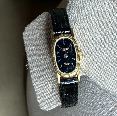 Vtg Longines Ladies Dainty Leather Wristwatch Watch FS 0384 Swiss 0961 Quartz - Image 1 of 4