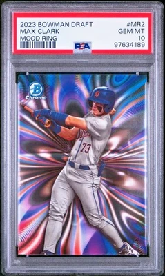 Bowman Chrome Draft Max Clark 2023 primer refractor anillo de humor SP PSA 10 gemas como nuevo Foto 1 de 2
