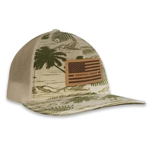 Louisville Slugger Bandera Parche Béisbol Snap-Back Camionero Sombrero - Isla - Imagen 1 de 1