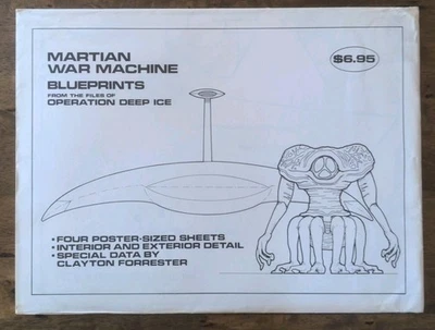 Planos de máquina de guerra marciana vintage, juego completo de 4 hojas. Foto 1 de 4
