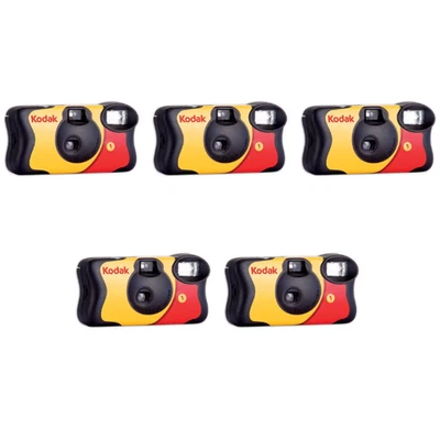 5 x Kodak Fun Saver 35 mm Disposable Camera ISO800 – 27exp, JP Stock, Exp 2027 - Image 1 of 4