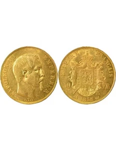 France Napoléon III - 50 Francs Or, Tête nue - 1858 A Paris - Imagen 1 de 3