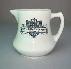 Vintage 1960s White Castle Systems Inc Coffee Creamer Pitcher USA Pre-owned - Picture 1 of 4