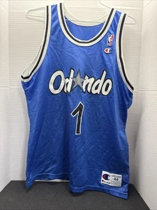 Vintage Champion NBA Penny Hardaway Orlando Magic Blue Jersey Men Size 44 - Picture 1 of 10