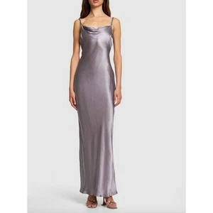 Bec + Bridge preppy Malia Cowl Neck ash satin Maxi gown Dress in Lilac size 12 - Picture 1 of 23