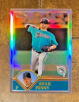 2003 Topps Chrome Brad Penny Silver Refractor #329 SSP Redemption Foto 1 de 2