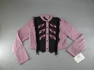 Vintage 1849 Authentic Ranchwear Jacket Womens Small Pink Western Fringe Rodeo - Picture 1 of 12
