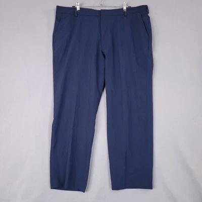 Брюки мужские George синие 42x30 полиэстер вискоза спандекс плоские спереди - Изображение 1 из 4