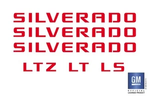Chevy Silverado Red Emblem Overlay Decals Kit 2007-2018 GM Licensed - Bild 1 von 2