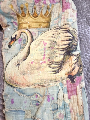 Papel Pintado Magnolia Pearl Miner Denim Nuevo Con Etiquetas Agotado Cisne Foto 1 de 4