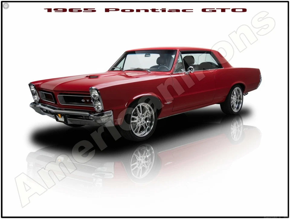 Pontiac GTO 1965 nuevo letrero de metal: restauración impecable - ¡belleza roja y cromada! Foto 1 de 1