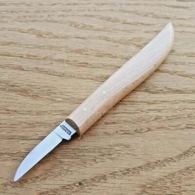 OTTER-Messer Scraping & Carving Fixed Knife 1.75" Carbon Steel Blade Wood Handle - Image 1 of 4