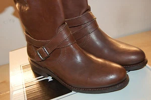 NIB Frye Jayden Cross Engineer Dark Brown Tumbled Full Grain Boots Sz 6 Med $388 - Picture 1 of 1