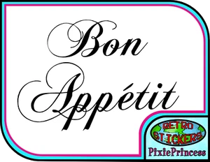 Bon Appetit A Vinyl Sticker Kitchen Dinning Room Food Wall Art Window Decal - Picture 1 of 20