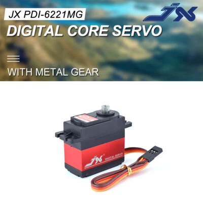 JX PDI-6221MG 4.8-6.0V  Large Torque Metal Gear Digital Core Servo For RC Car - Imagem 1 de 4