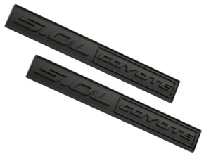 2x 5.0L Coyote Emblems Decal 3D Badge V8 Engine Sticker for Mustang F150 Black - Picture 1 of 5