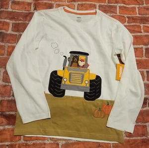 Gymboree Boys Autumn Harvest Fox Bear Tractor Fall Shirt  Sz 10 Nwt - Picture 1 of 1