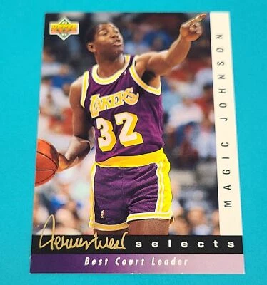 Tarjeta de baloncesto Magic Johnson 1992-93 Upper Deck Jerry West Selects #JW10 5B Foto 1 de 2