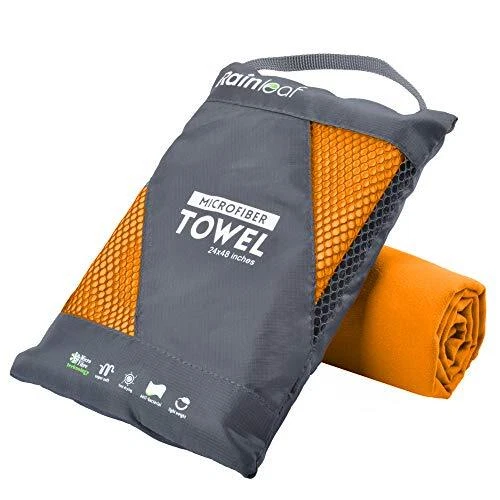 Rainleaf Microfiber Towel Orange 12 Inches