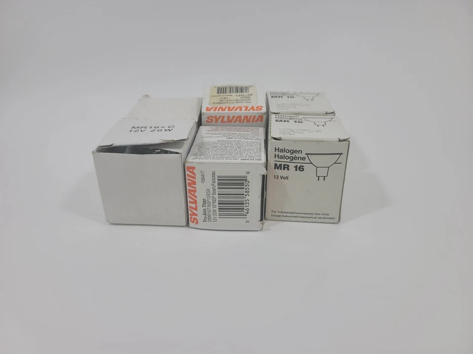 Lote de 6 totales 50MR16 Sylvania Tru-Aim Titan 50W 12V, 20W 12V sin probar. Foto 1 de 4