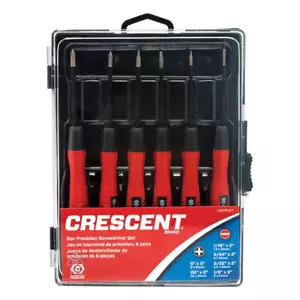 Crescent CSDP6SET 6pc Mini Precision Screwdriver Set Phillips/Slotted in Case - Picture 1 of 3