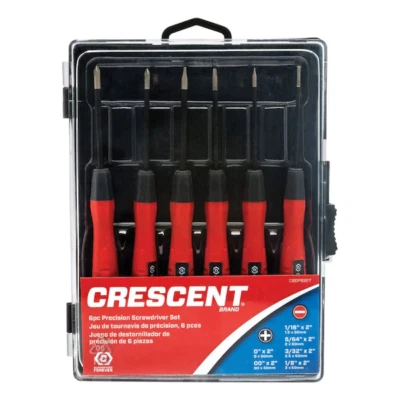 Crescent CSDP6SET 6pc Mini Precision Screwdriver Set Phillips/Slotted in Case - Image 1 of 3