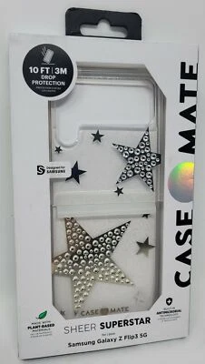 Case-Mate Sheer SuperStar Case for Samsung Galaxy Z Flip3 5G - Silver/Gold/Clear - Image 1 of 4