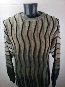 Vintage 3D Sweater Mens Large Biggie Hip Hop Textured Northern Isles - Picture 1 of 7