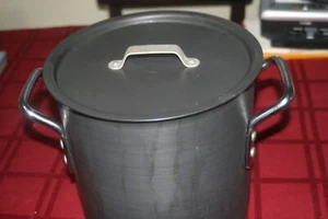 COMMERCIAL ALUMINUM Pre-Calphalon Hard 12 Quart  Stock Pot #812 with Lid - Picture 1 of 4