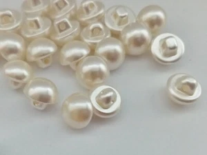 100 Ivory Pearl Sewing Buttons 10mm (3/8")  Cream Buttons for Bridal Clothing - Picture 1 of 1