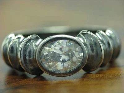 925 Sterling Silber Ring mit Zirkonia Besatz / Echtsilber / RG 57 / 4,4g - Bild 1 von 3