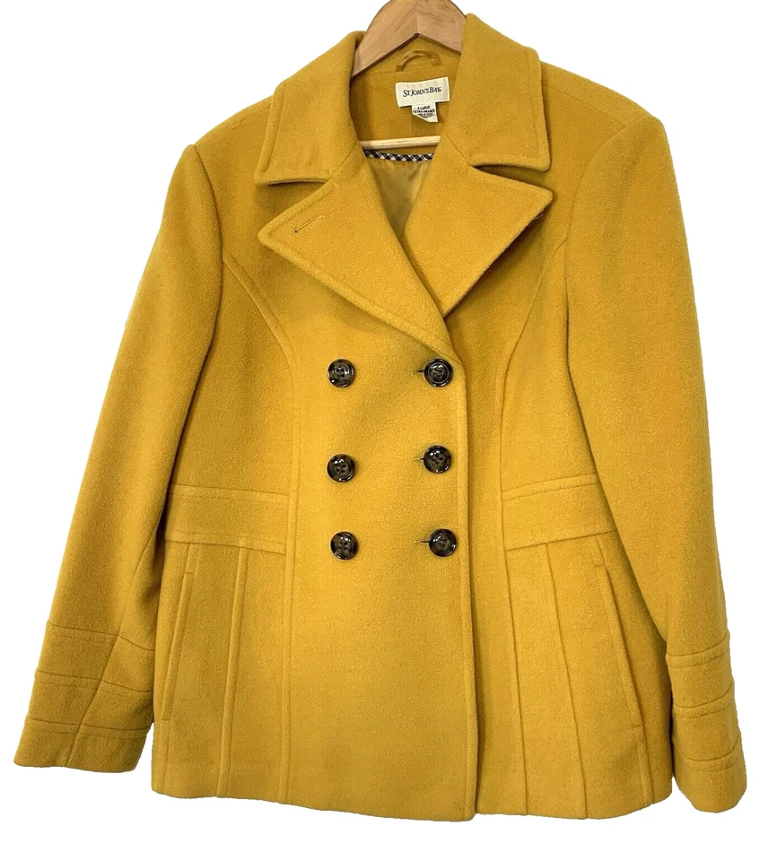 Blazer St. Johns Bay Mujer X-L Lana Amarillo/Marrón Botones Sala de Juntas Clásico Foto 1 de 4